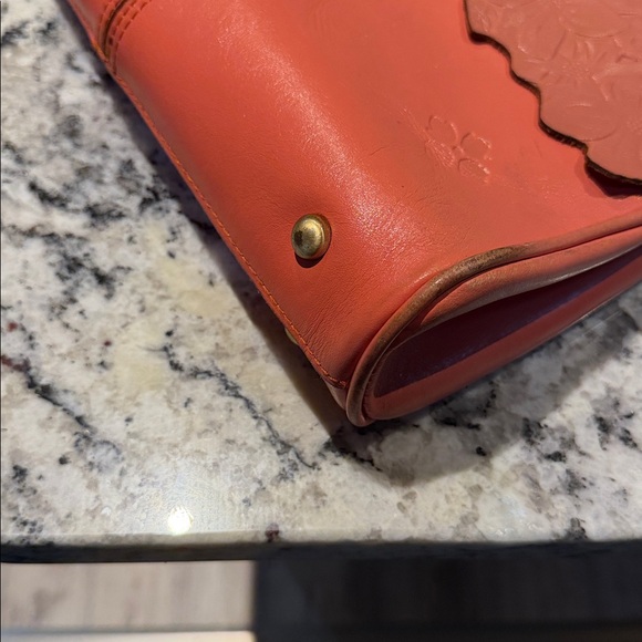 Patricia Nash Coral Embossed Leather Satchel - Picture 11 of 15
